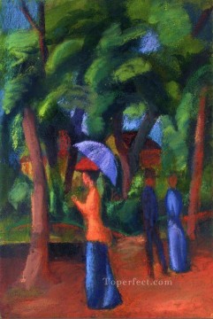  Park Painting - Walking in the Park August Macke
